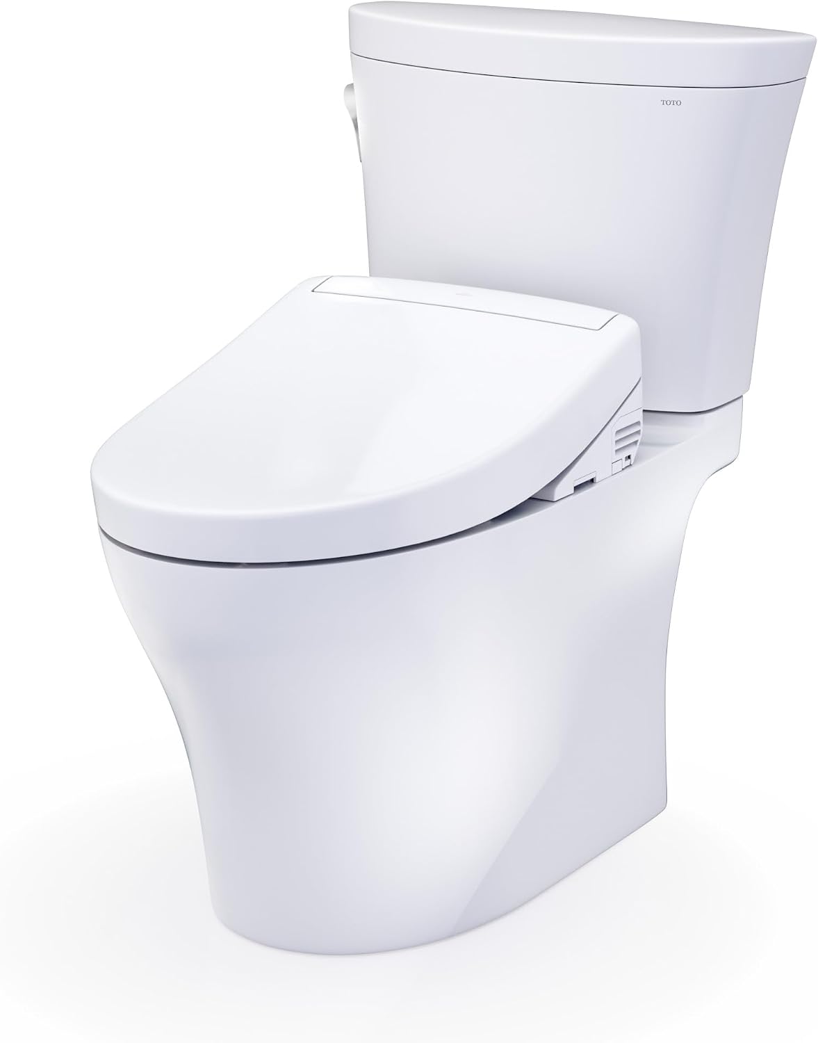 TOTO® WASHLET®+ Aquia IV® Arc Two-Piece Elongated Dual Flush 1.28 and 0.9 GPF Toilet with S5 Bidet Seat, Cotton White - MW4483446CEMFGN#01