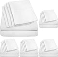Queen Sheets White - 6 Piece 1500 Supreme Collection Fine Brushed Microfiber Deep Pocket Queen Sheet Set Bedding - 2 Extra Pillow Cases, Great Value, Queen, White (Pack of 5)