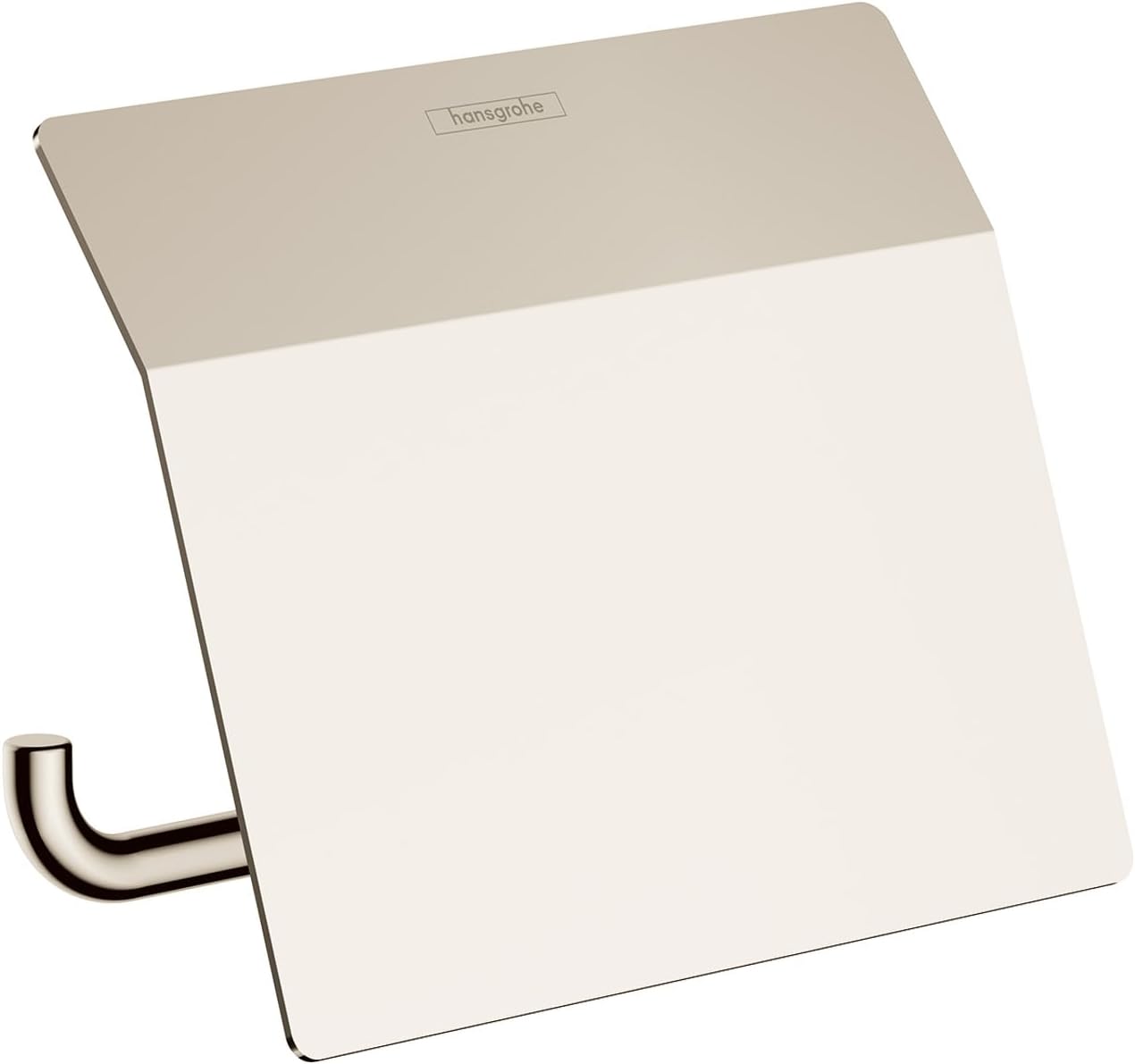 hansgrohe AddStoris Modern Toilet Paper Holder with Cover in Polished Nickel, 41753830