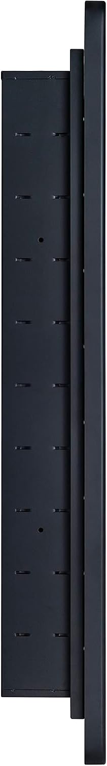 TEHOME Farmhouse Matt Black Recessed Bathroom Medicine Cabinet with Mirror Rounded Rectangle Metal Framed Medicine Cabinet with Beveled Mirror 24x36''