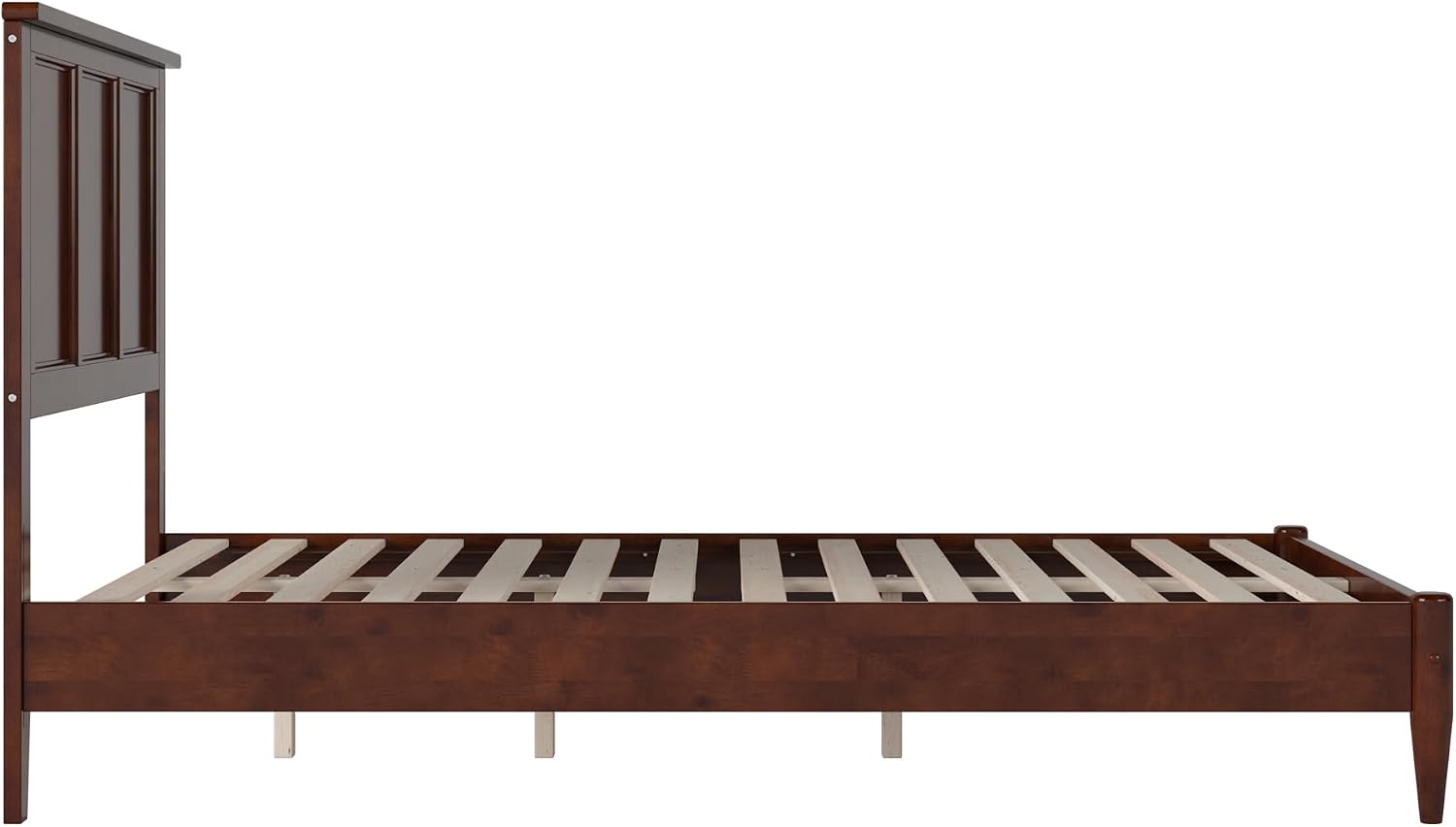 AFI, Charlotte Full Solid Wood Low Profile Platform Bed, Walnut