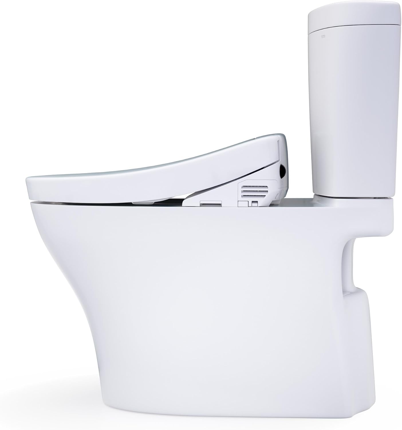 TOTO® WASHLET®+ Aquia IV® Arc Two-Piece Elongated Dual Flush 1.28 and 0.9 GPF Toilet with S5 Bidet Seat, Cotton White - MW4483446CEMFGN#01