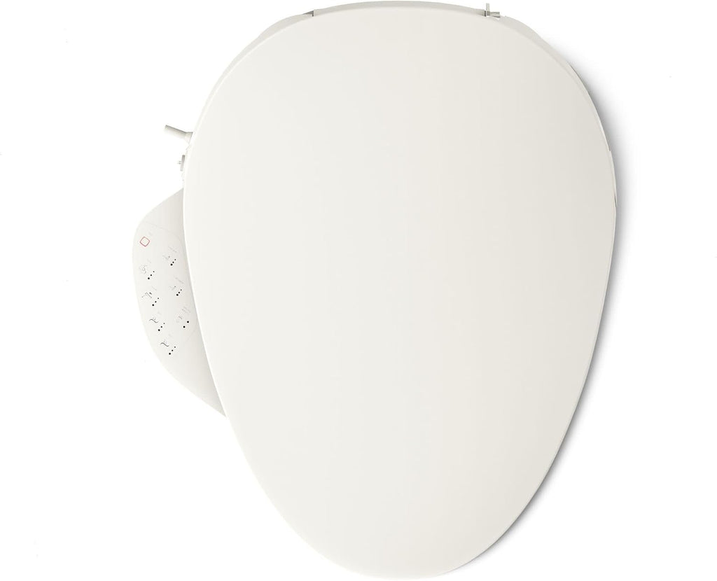 Kohler PureWash E750 Elongated Heated Bidet Toilet Seat, Touchscreen Remote Control, Biscuit, Quiet-Close Grip-Tight Lid, Self-Cleaning Wand, Warm Water Bidet, Adjustable Water Pressure, Nightlight