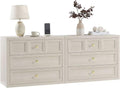 3 Drawers Nightstand Set of 2 W/Charging Station, 30.7' W King Size Bedside Table with 3 Drawers, Accent End Table W/Large Storage, Modern Wood Side Table for Bedroom,Office (2 Pieces, Beige)