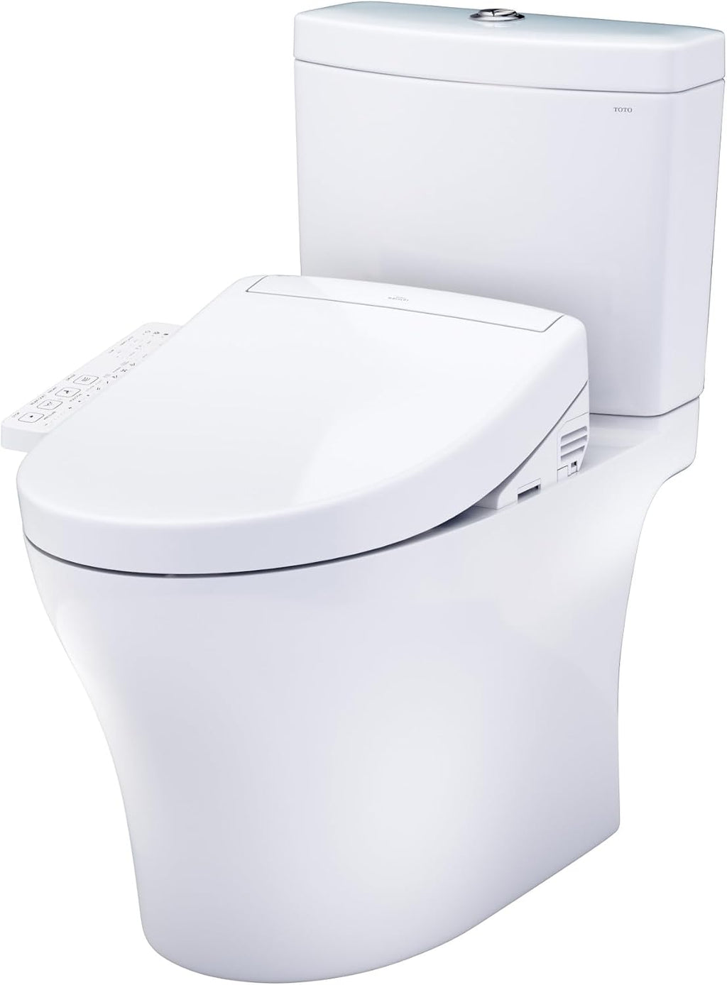 TOTO® WASHLET®+ Aquia® IV Two-Piece Elongated Universal Height Dual Flush 1.28 and 0.9 GPF Toilet and WASHLET S2 Bidet Seat, Cotton White - MW4463346CEMFGN#01
