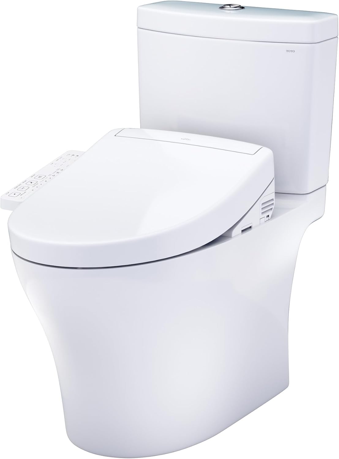 TOTO® WASHLET®+ Aquia® IV Two-Piece Elongated Universal Height Dual Flush 1.28 and 0.9 GPF Toilet and WASHLET S2 Bidet Seat, Cotton White - MW4463346CEMFGN#01