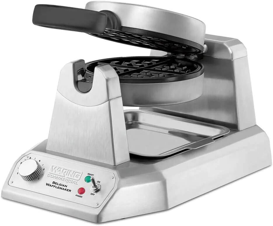 Waring Commercial Belgian Waffle Maker, 25 Waffles per Hour, Rotary Feature for Even Baking, Triple-Coated Nonstick Plates, NSF Certified, WW180X