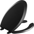 Kohler K-4650-7 Lustra Open-Front Elongated Toilet Seat Black Black