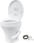 SEAFLO RV Toilet, Residential Height 18.4', Gravity Flush Foot Pedal, Soft Close Seat, Camper Toilet for RV Motorhome Travel Trailer, White, SFRTPH-01-01, 4-Year Warranty