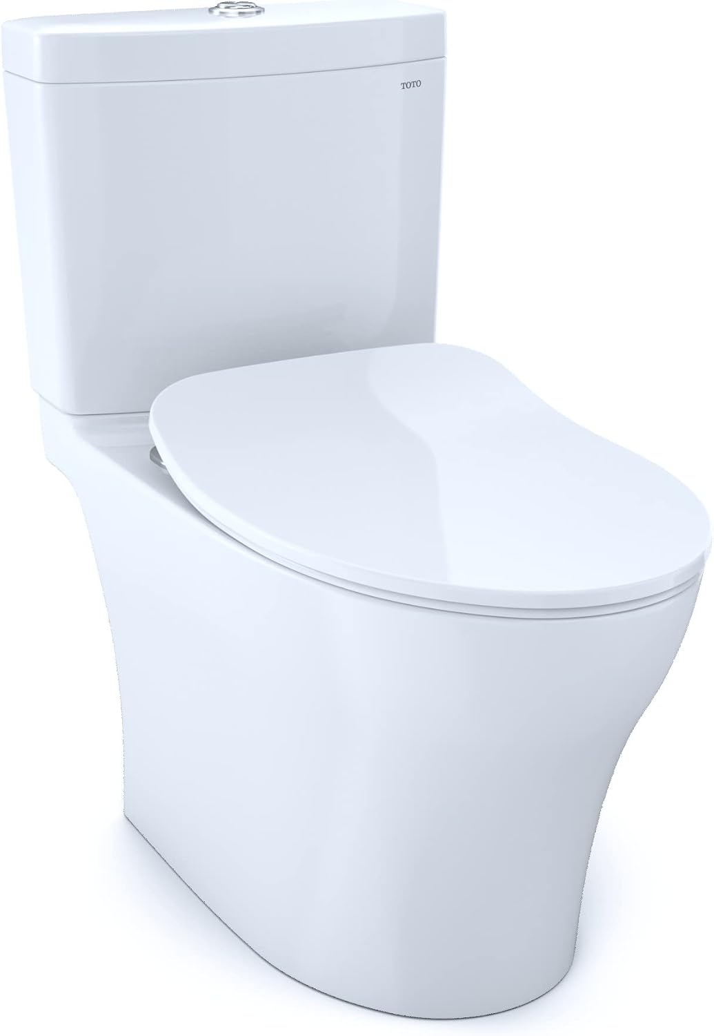 TOTO® Aquia® IV Two-Piece Elongated Dual Flush 1.28 and 0.9 GPF Toilet with CEFIONTECT® and SoftClose® Seat, WASHLET®+ Ready, Cotton White - MS446234CEMFGN#01