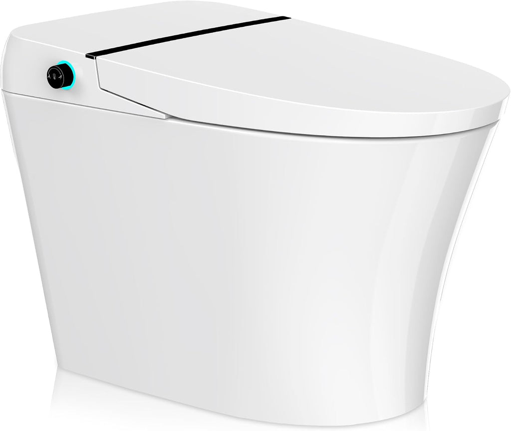 ANZZI Juno Smart One-Piece Toilet and Bidet Set White 26 in Heated Seat Front & Rear Wash Warm Air Dryer Foot Sensor Auto Flush Remote Control Soft-Close Lid Self-Cleaning Nozzles | TL-ST823WH