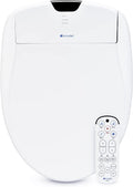 Brondell Bidet Toilet Seat S1400, Smart Toilet Seat, Dual Stainless-Steel, Self-Cleaning Nozzle With Clean Plus Technology, Endless Warm Water Bidet, Warm Air Dryer-Nightlight, Heated Seat, Round