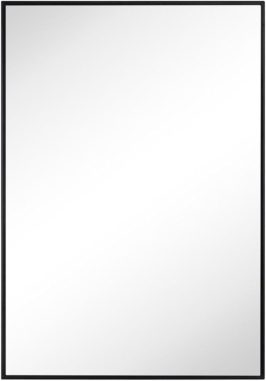TEHOME 16.5'' x 24'' Black Recessed and Surface Mount Bathroom Medicine Cabinet with Mirror Matt Black Square Cornered Metal Framed Rounded Rectangle Medicine Cabinet Mirror