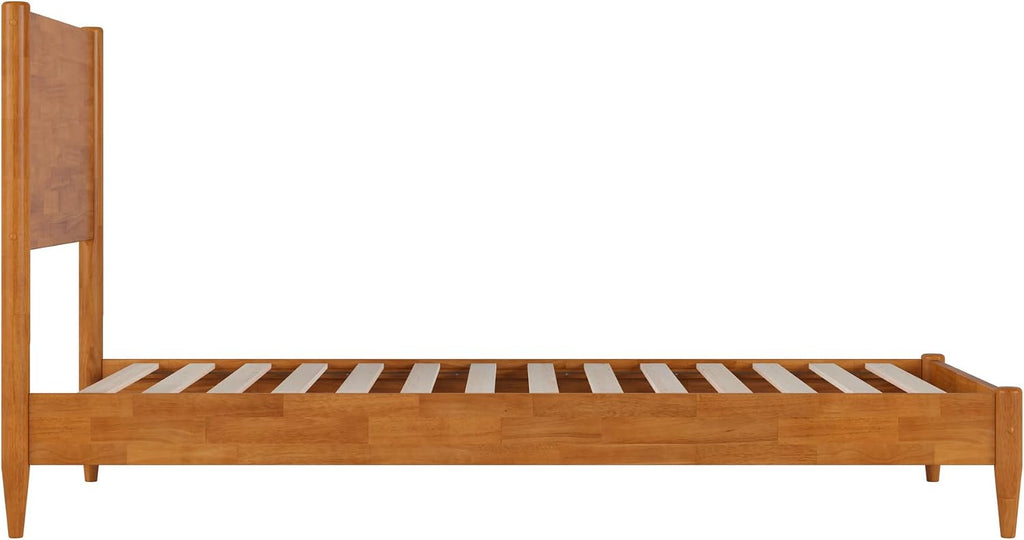 AFI, Pasadena Twin XL Solid Wood Low Profile Platform Bed, Light Toffee