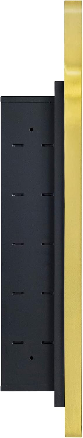 Brushed Gold Arched Recessed Bathroom Medicine Cabinet with Mirror Stainless Steel Metal Framed Rectangular Bathroom Cabinet with Mirror 16x28.3''