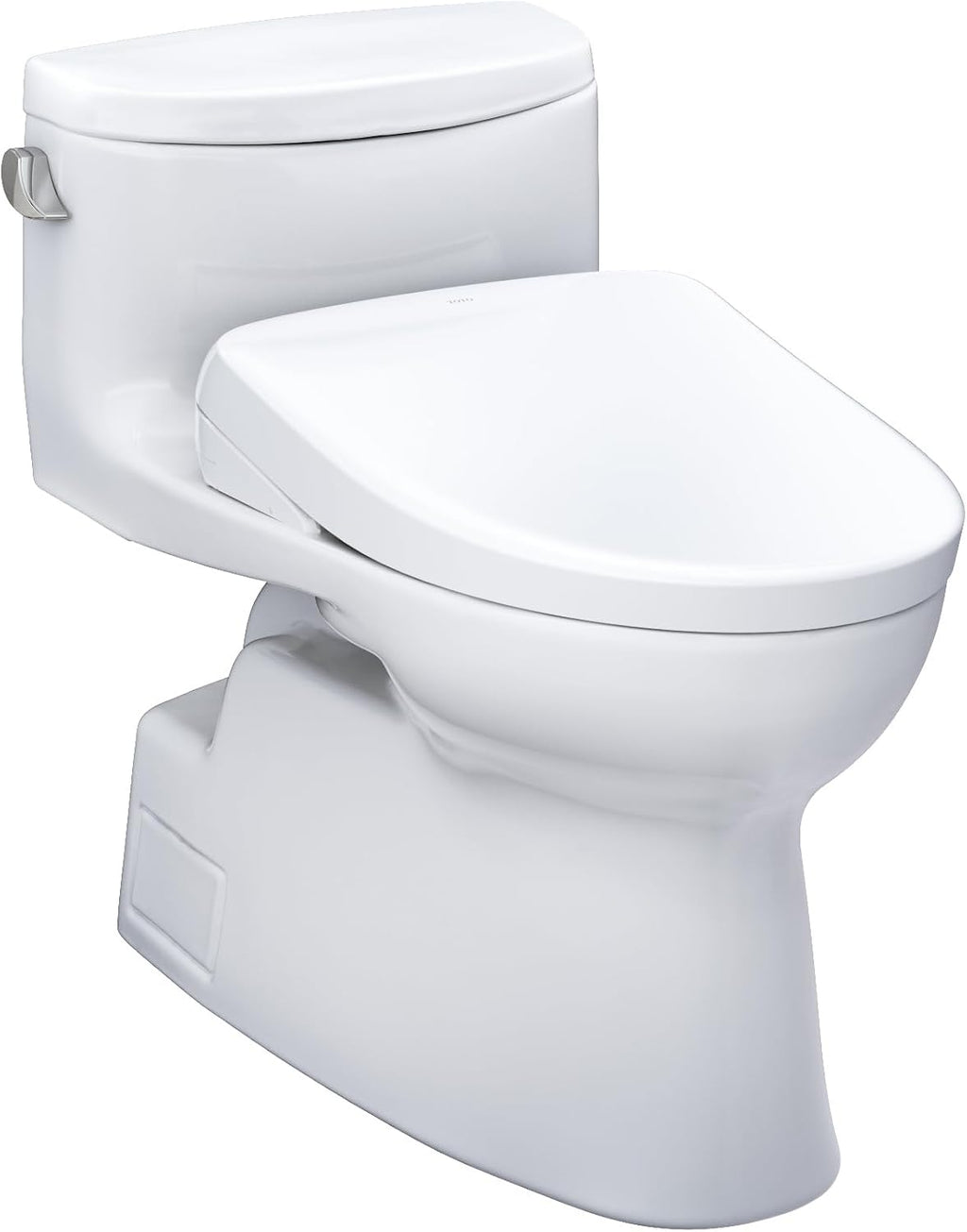 TOTO® WASHLET®+ Carolina® II One-Piece Elongated 1.28 GPF Toilet and WASHLET®+ S7 Contemporary Bidet Seat, Cotton White - MW6444726CEFG#01
