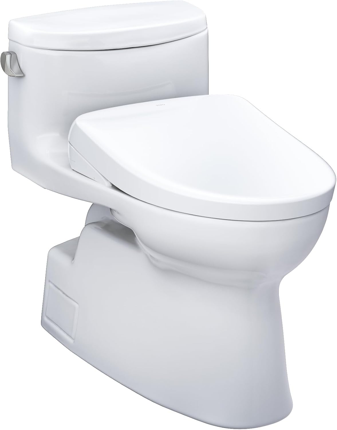 TOTO® WASHLET®+ Carolina® II One-Piece Elongated 1.28 GPF Toilet and WASHLET®+ S7 Contemporary Bidet Seat, Cotton White - MW6444726CEFG#01
