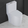 WinZo WZ5089 Compact Round One Piece Toilet 23' Depth,Dual Flush For Small Modern Bathroom 12' Rough-in White