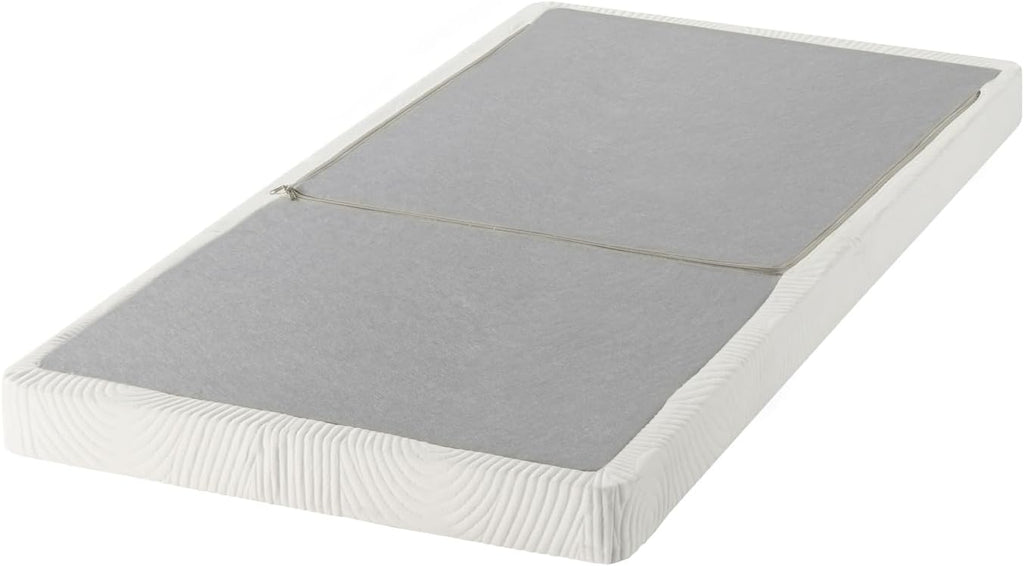 ZINUS No Assembly Metal Box Spring / 4 Inch Grey Mattress Foundation / Sturdy Metal Structure, Twin