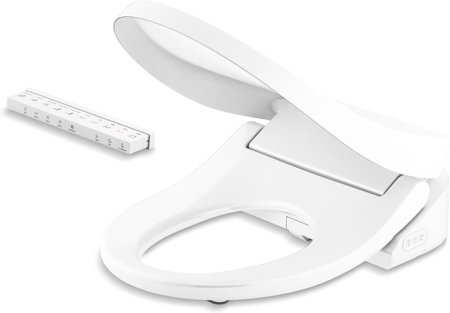Kohler 28118-0 PureWash E815 Round Bidet Toilet Seat with Remote Control, Electric Bidet Toilet Seat with Warm Water and Stainless Steel Wand, Dryer, White