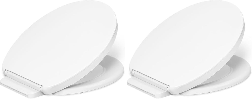 KOHLER K-26802-0 Impro ReadyLatch Quiet Close Round Toilet Seat, White Toilet Seat, Grip-Tight Bumpers, New Home Essentials, Slam Prevention (Pack of 2)
