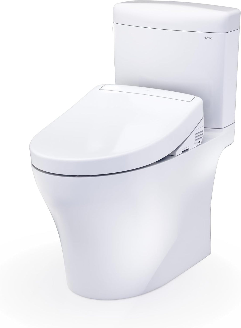 TOTO® WASHLET®+ Aquia IV® Cube Two-Piece Elongated Dual Flush 1.28 and 0.9 GPF Toilet with S5 Bidet Seat, Cotton White - MW4363446CEMFGN#01