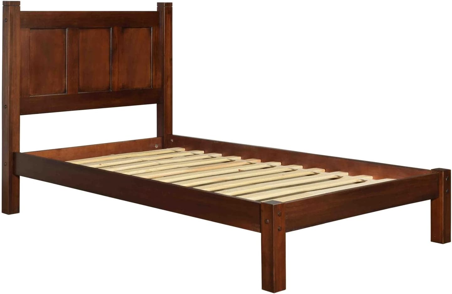 Grain Wood Furniture Shaker Solid Wood Panel Platform Bed, Twin Size, Cherry