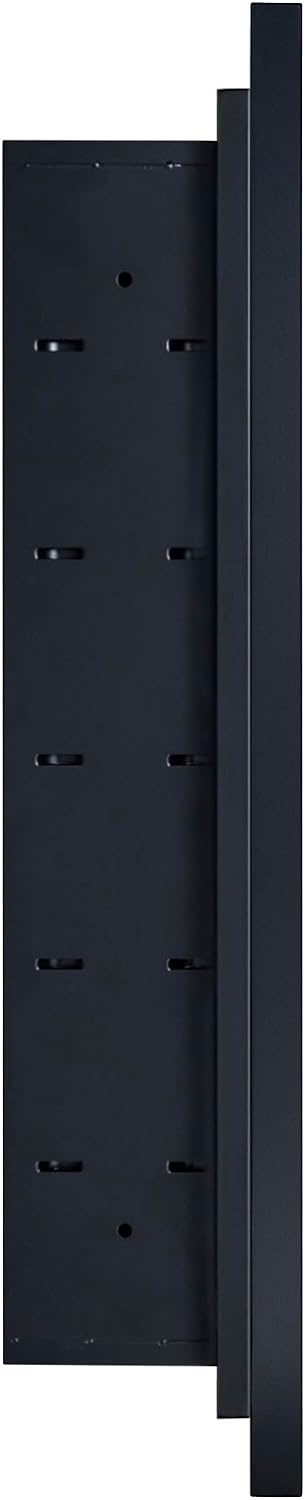TEHOME Recessed Mount 16x26'' Squared Rectangle Matt Black Bathroom Medicine Cabinet with Mirror Black Metal Framed Rectanglular Medicine Cabinet 2 Adjustable Glass Shelves