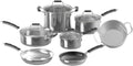 Cuisinart Heritage Stainless Steel Collection of Induction-Ready 11-Piece Set of 1.5 qt and 3 qt. Saucepans, 3.5 qt Saut Pan, 6 qt. Stockpot, 8-Inch and 10-Inch Skillets, Covers, and Steamer Insert