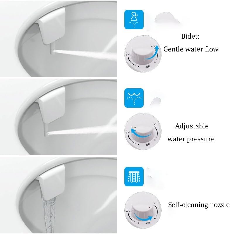 Buttocks Flusher Nozzle Self-cleaning Non-electric Cold Water PP Toilet Seat Bidet