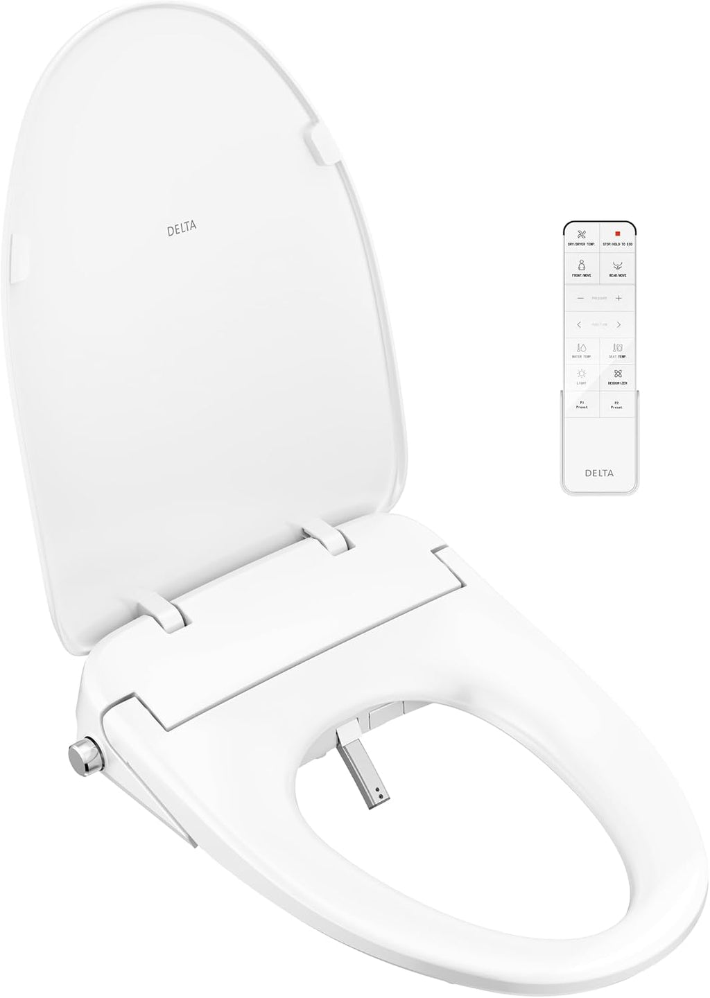 Delta Faucet Refresh Ultimate Elongated Electric Bidet Toilet Seat, Warm Water Bidet, Heated Seat Bidet, Bidet with Dryer, Bidet Attachment for Toilet, Bidet Toilet Seat Elongated, White 893007E-WH