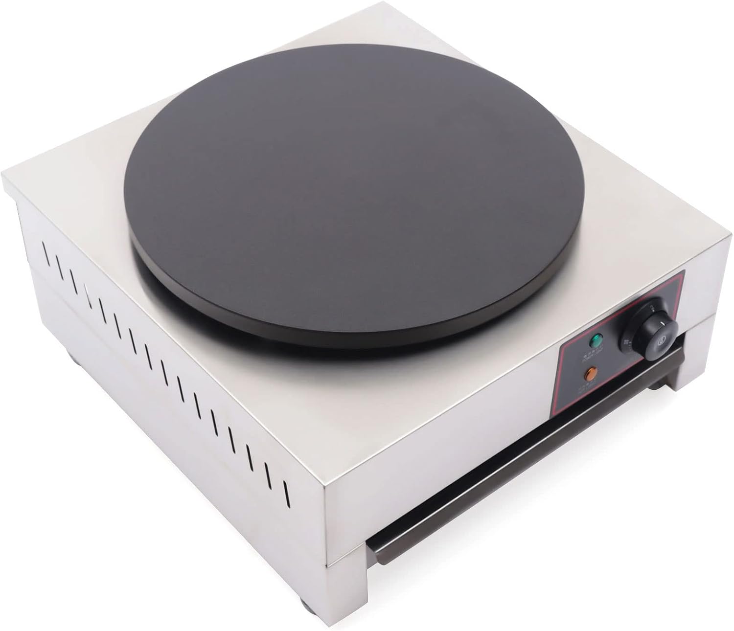 Commercial Crepe Maker Electric Griddle Crepe Maker 16 Inch 1700W Nonstick Professional Crepe Machine Maker, Round Crepe Griddle, 122°F-572°F Temp. Range for Crepes, Blintzes, Tortillas
