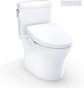 TOTO® WASHLET®+ Aquia IV® Cube Two-Piece Elongated Dual Flush 1.28 and 0.9 GPF Toilet with S5 Bidet Seat, Cotton White - MW4363446CEMFGN#01