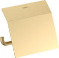 hansgrohe AddStoris Modern Toilet Paper Holder with Cover in Brushed Gold Optic, 41753250