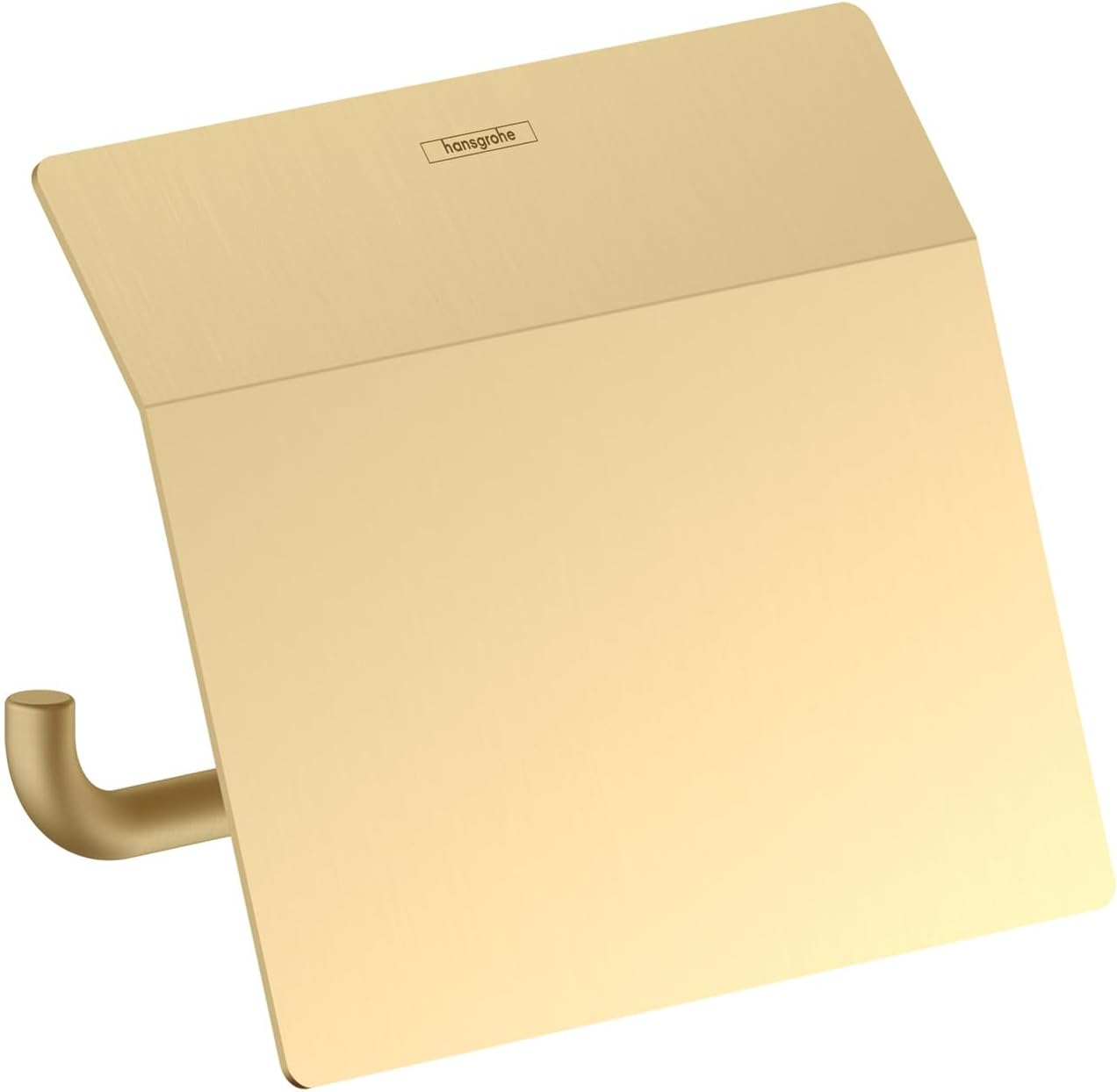 hansgrohe AddStoris Modern Toilet Paper Holder with Cover in Brushed Gold Optic, 41753250