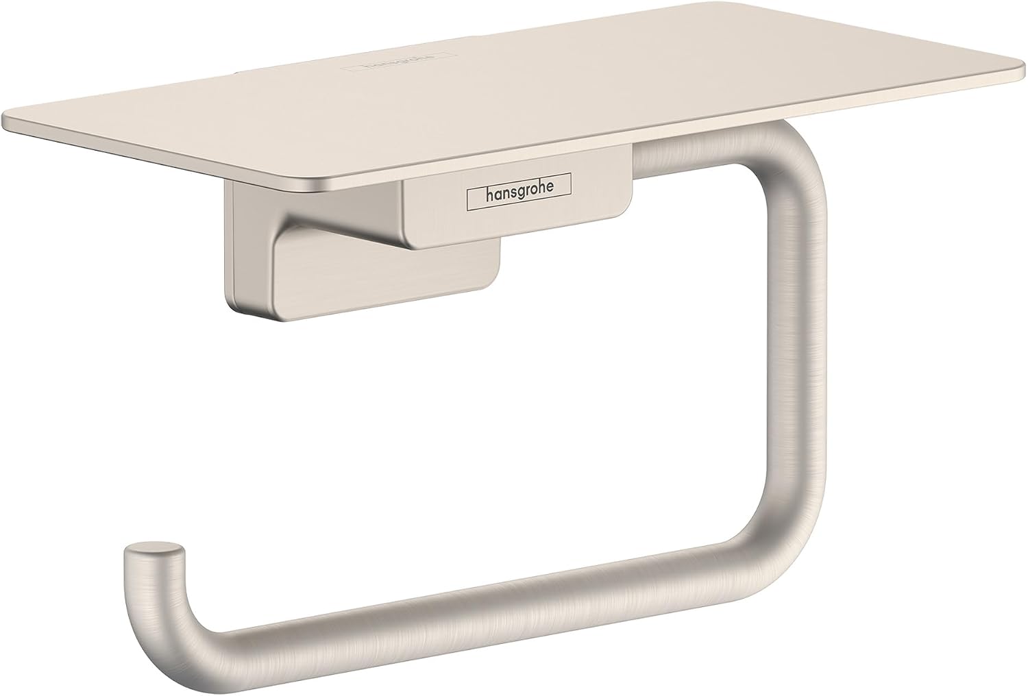 hansgrohe AddStoris 6-inch Toilet Paper Holder with Shelf in Brushed Nickel, 41772820