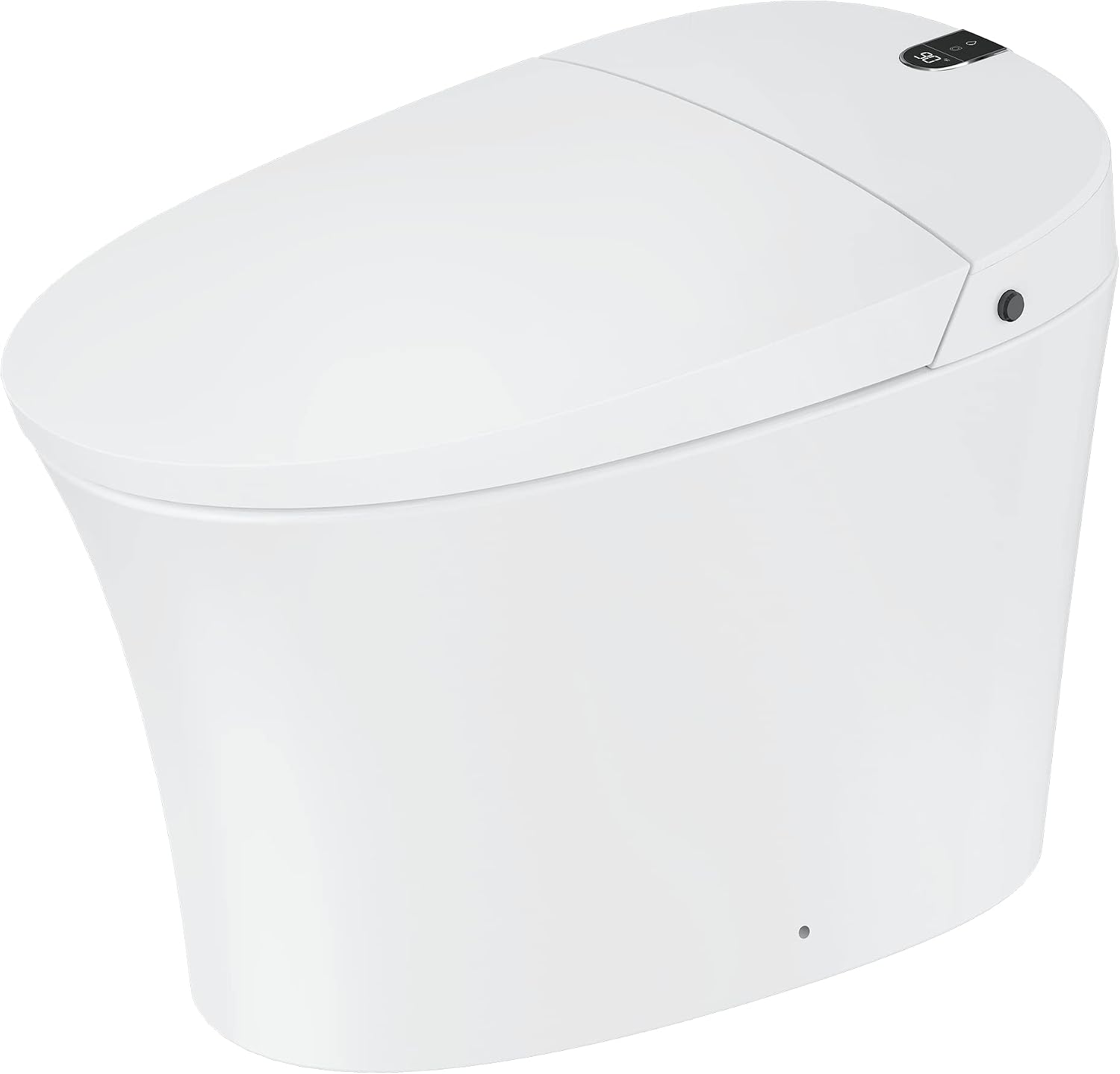 Elongated Smart Bidet Toilet Seat with Dual Flushing - One Piece Heated Toilet Seat Air Dryer - Tankless Toilet Bidet with 6 Levels of Seat and Wind Temperature