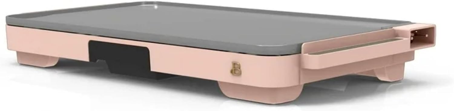 Extra Large Electric Griddle 12x22 Inch, 1500W Nonstick Countertop Griddle with Removable Backsplash and Adjustable Temperature Control for Family Breakfast & Indoor Cooking (Rose)