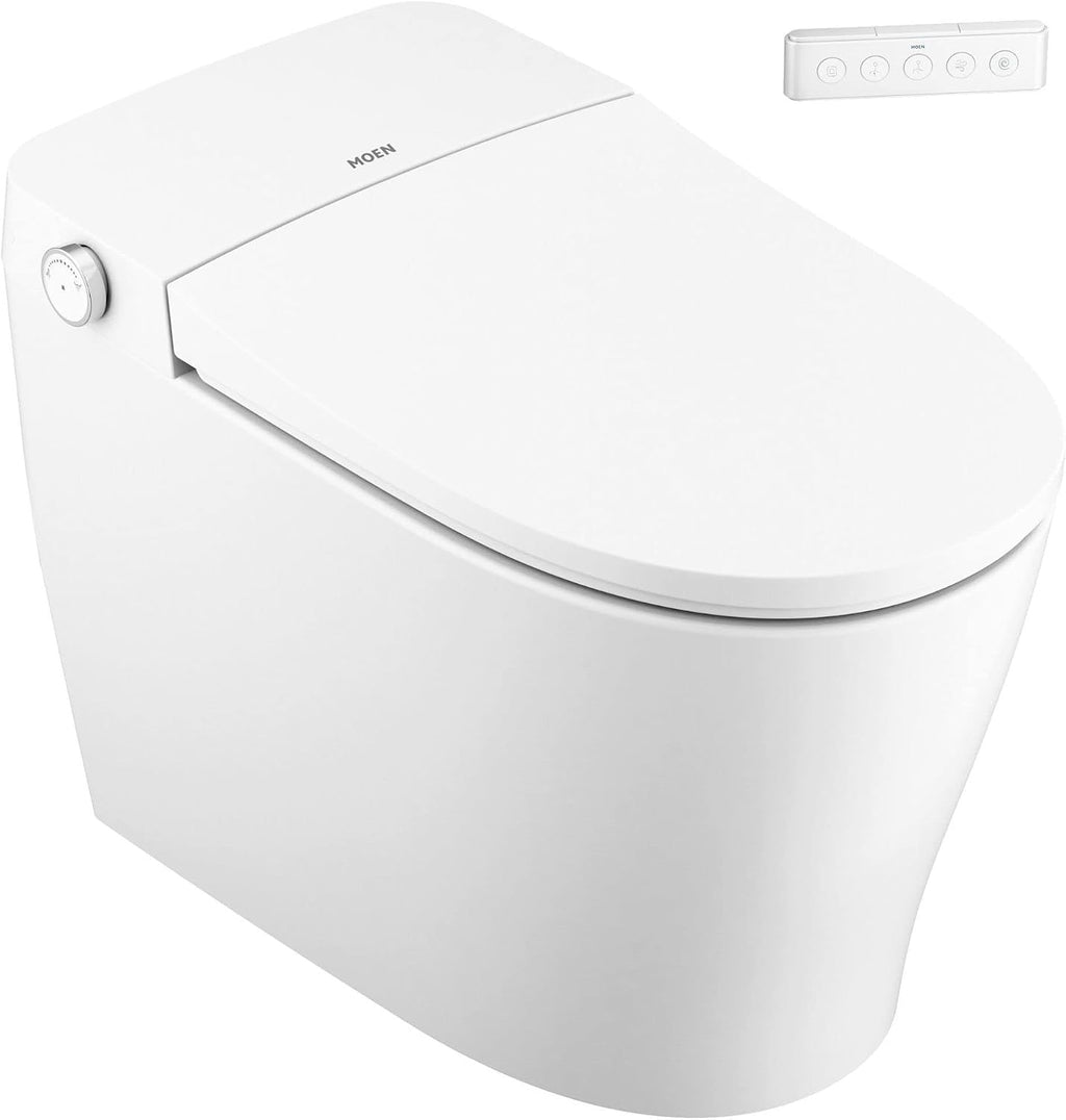 Moen 3-Series White Tankless Bidet, One Piece Elongated Toilet with Remote Control, ET1300
