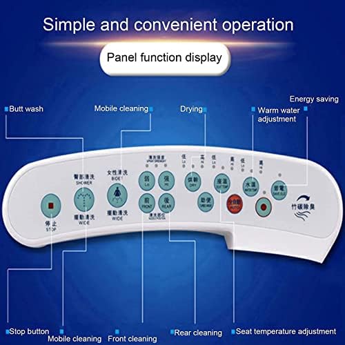 Electronic Toilet Seat, Smart Heated Seat Bidet Toilet Seat, Temperature Controlled Wash, Warm Air Dryer, Self-Cleaning Nozzle, Turbo Touch Panel, Relieve Constipation and Save Toilet Paper