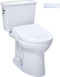 TOTO® Drake® Transitional WASHLET®+ Two-Piece Elongated 1.28 GPF Universal Height TORNADO FLUSH® Toilet with S7 Contemporary Bidet Seat, Cotton White - MW7864726CEFG#01