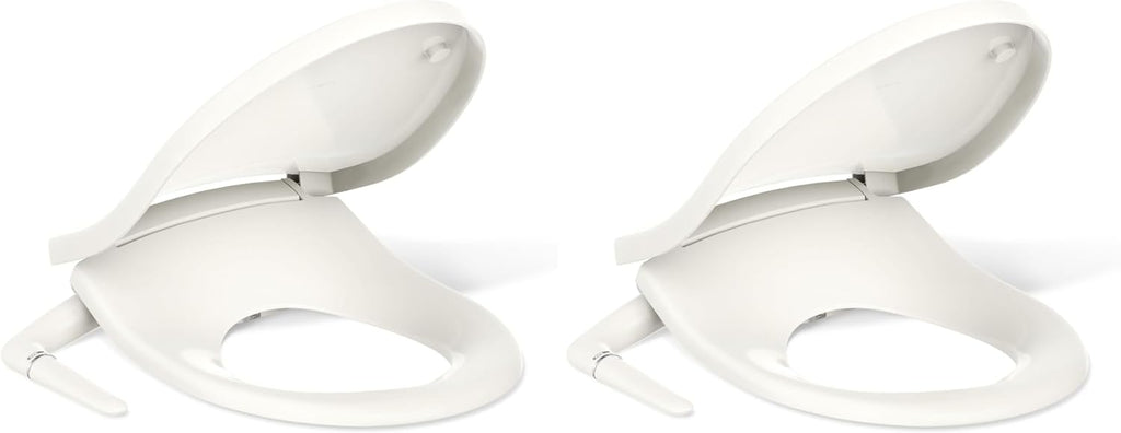 Kohler PureWash M250 Manual Round Bidet Toilet Seat, Biscuit, Quiet-Close Lid Prevents Slamming, Easy Installation with Quick-Release Hinges, Adjustable Spray Position & Pressure (Pack of 2)