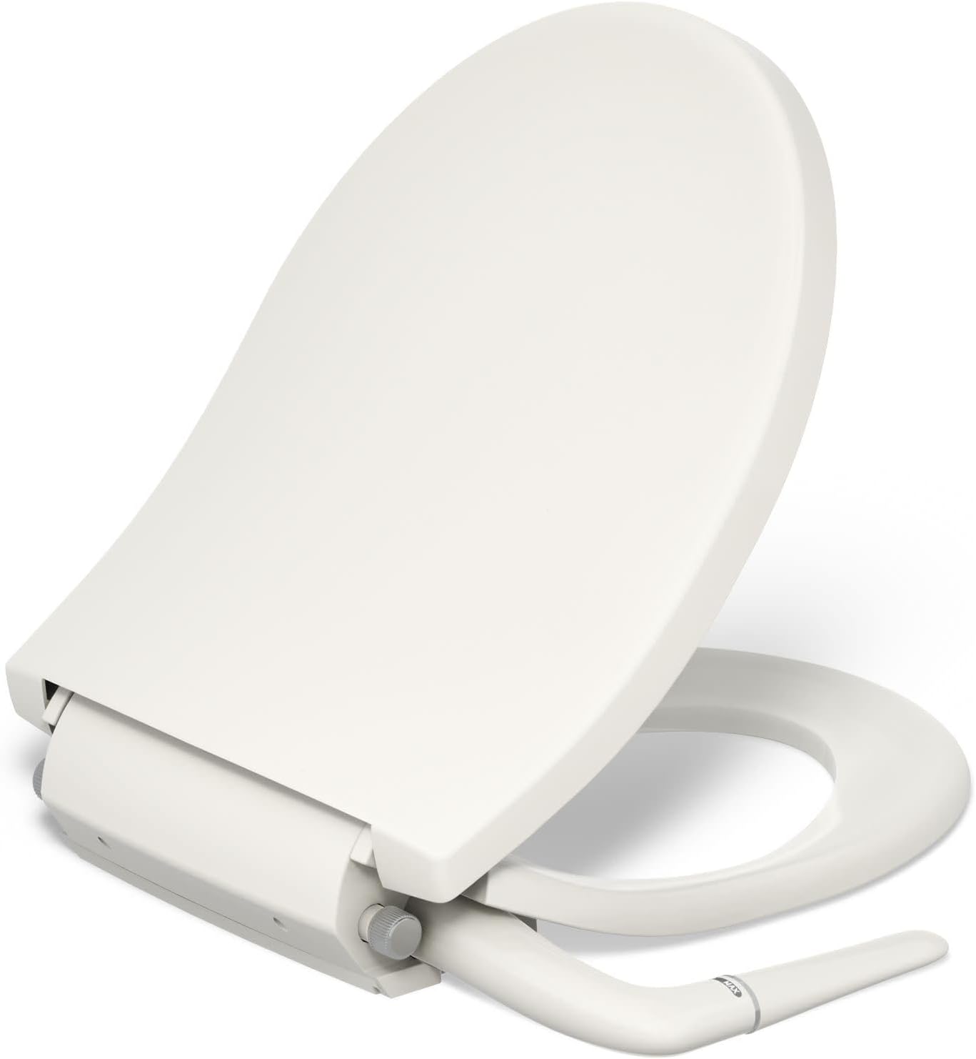 Kohler PureWash M250 Manual Bidet Toilet Seat, Round & Low Profile, Non- Electric, Adjustable Water Pressure, Self Cleaning, Quiet-Close, Easy Installation, Biscuit