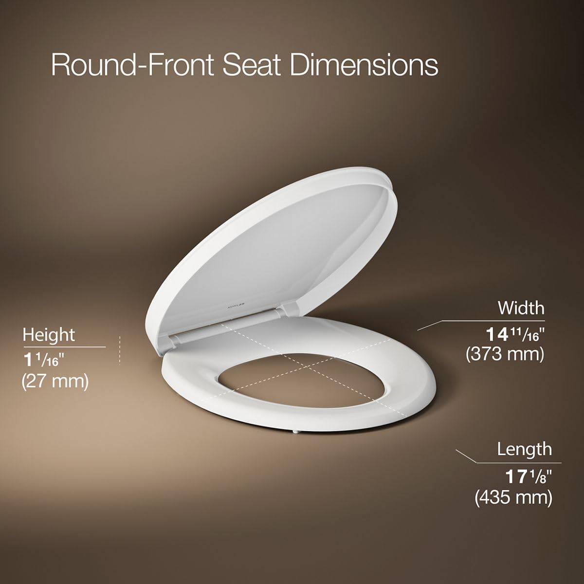 KOHLER K-26802-0 Impro ReadyLatch Quiet Close Round Toilet Seat, White Toilet Seat, Grip-Tight Bumpers, New Home Essentials, Slam Prevention (Pack of 2)