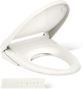 Kohler PureWash E930 Elongated Heated Bidet Toilet Seat, Biscuit with Remote Control, Warm Water Bidet for Existing Toilets with Dryer, Adjustable Sprayer