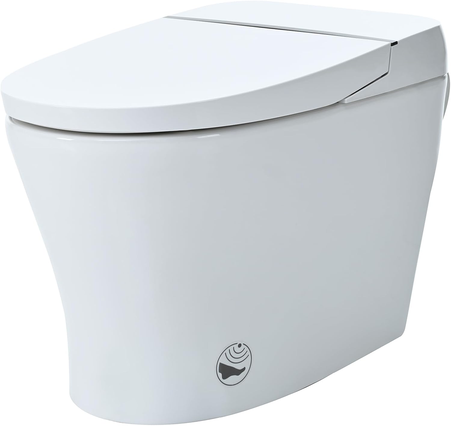 Heated Seat Smart Toilet without Bidet, Upmarket Compact Dual Flush Toilet 1,1.28 GPF, Tank less toilet with Adjustable Temp Heated Seat, Foot sensor Flush, White Night Light, Knob Control,Auto Flush