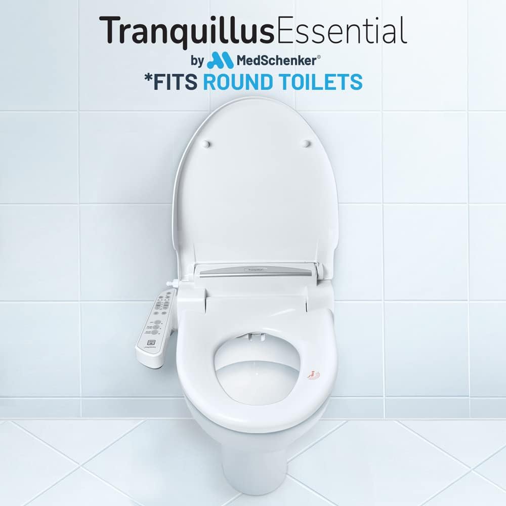 Tranquillus Essential Round Bidet - Water and Air Adjustable Toilet Seat, Electric Bidet - ADA Compliant Seat, Heated with Dryer - Easy DIY Installation, Soft Close Lid - Made in Korea