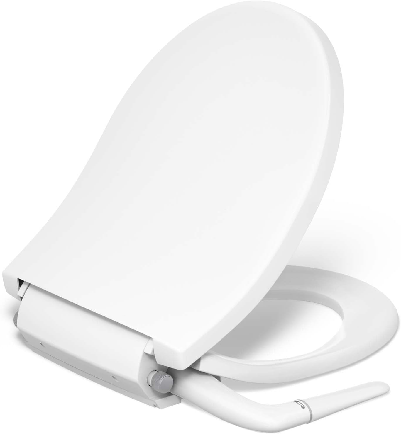 Kohler PureWash M250 Manual Round Bidet Toilet Seat, White, Quiet-Close Lid Prevents Slamming, Easy Installation with Quick-Release Hinges, Adjustable Spray Position & Pressure