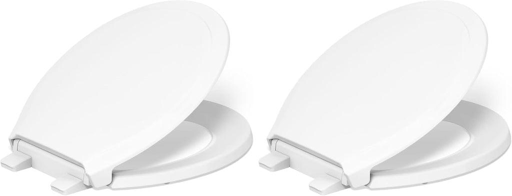 KOHLER 78052-RL-0 Rutledge ReadyLatch Quiet Close Rount Toilet Seat, Slow Close Lid and Seat, Grip-Tight Bumpers and Installation Hardware, White (Pack of 2)