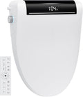 Electric Toilet Seat Elongated with Voice Control, Heated Toilet Seat with Warm Water & Dryer, Radar Sensor Auto Open/Close, LED Temp Display, Electric Bidet Toilet Seat for Bathroom